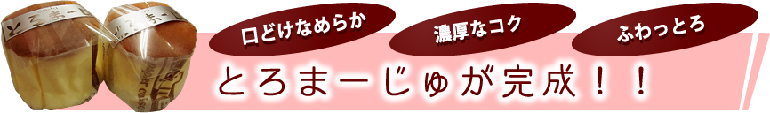 「口どけなめらか」「濃厚なコク」「ふわっとろ」とろまーじゅが完成！！